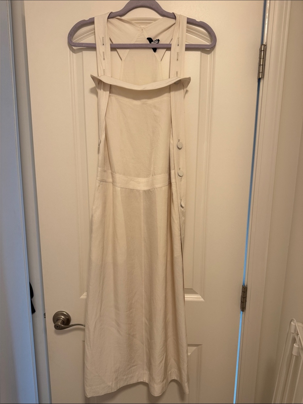 Rag & Bone Cream Maxi Dress with Button Strap Detail S